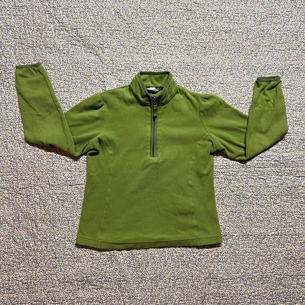 LAND'S END KIDS GREEN FLEECE PULL OVER SWEATER SIZE 7/8
